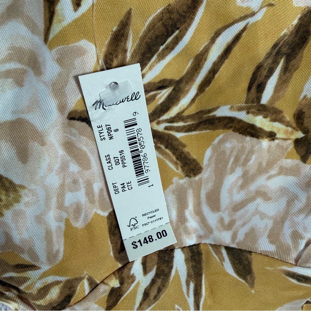 New Madewell Angelina Dress Chamomile Tea Yellow NWT Preppy Casual Women’s 6 - Picture 10 of 16